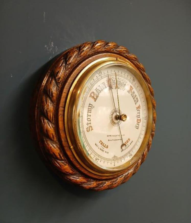 Victorian Oak Southampton Ships Barometer - Image 4