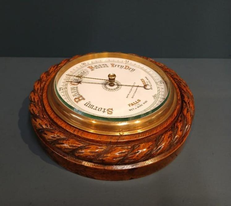 Victorian Oak Southampton Ships Barometer - Image 7