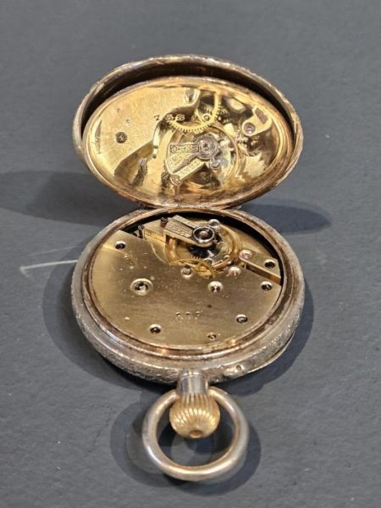 Victorian Silver Fob Watch with Enamel Dial - Image 4