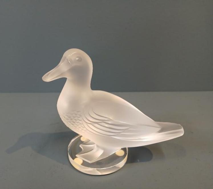 Large Lalique Opalescent Duck - Image 1