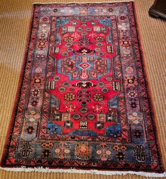 6" Long Nahavand Persian Pure Wool Rug