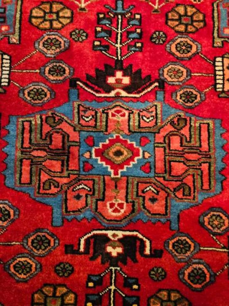 6" Long Nahavand Persian Pure Wool Rug - Image 4