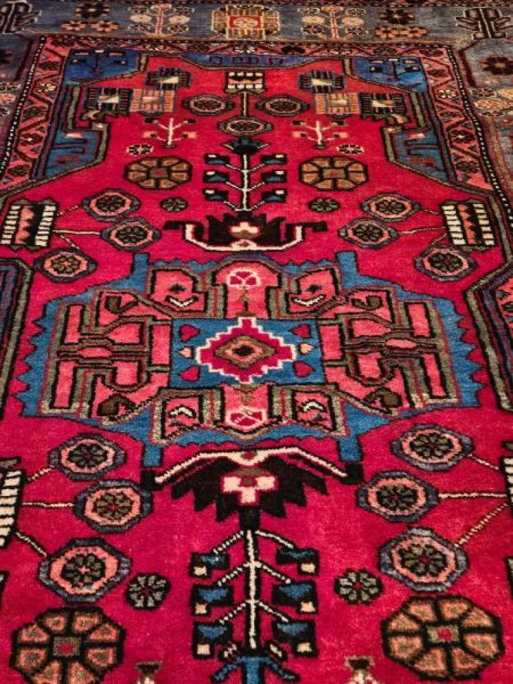 6" Long Nahavand Persian Pure Wool Rug - Image 6