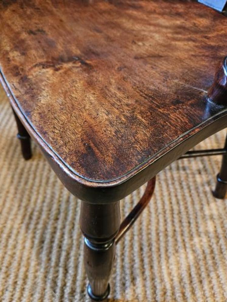 George III Yew Wood Low Back Windsor Chair - Image 4