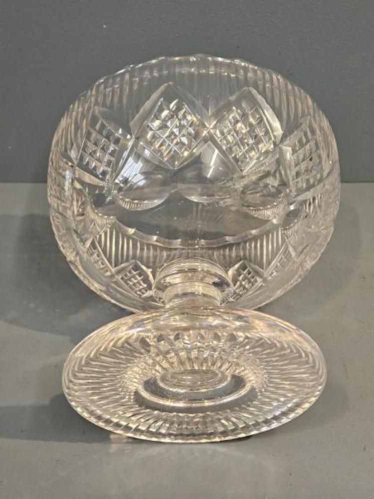 Victorian Cut Crystal Punch Bowl  - Image 7