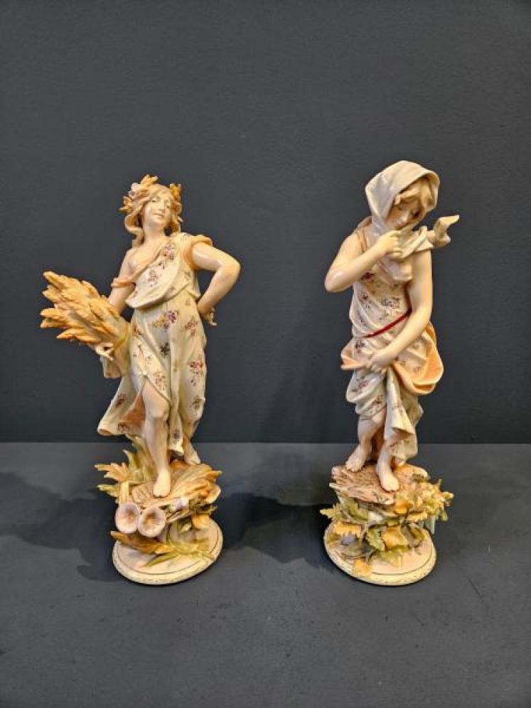Pair of Edwardian Meissen Figures - Image 1