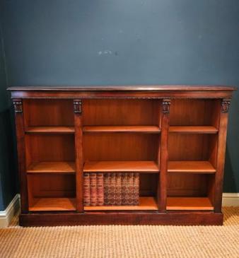 Mid Victorian Mahogany Open Bookcase