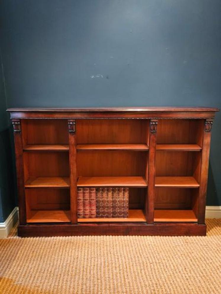 Mid Victorian Mahogany Open Bookcase - Image 1