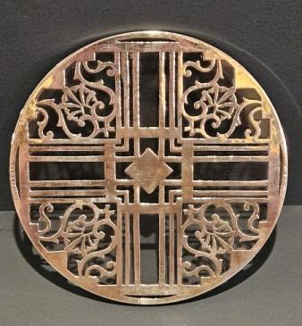Silver on Glass Tea Pot Coaster