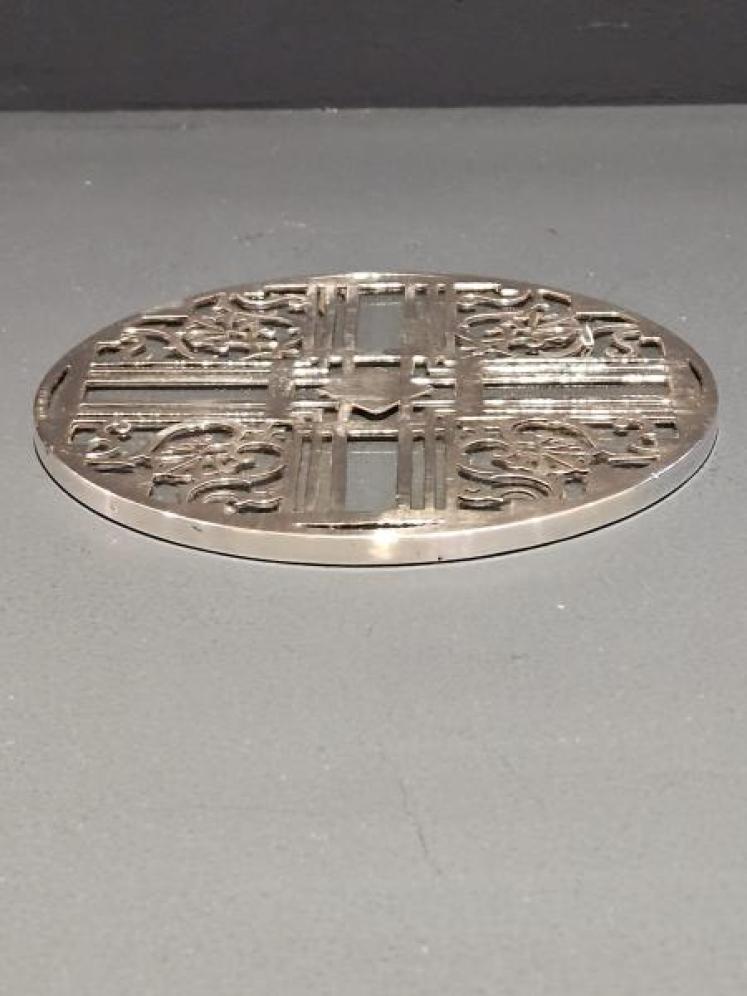 Silver on Glass Tea Pot Coaster - Image 5
