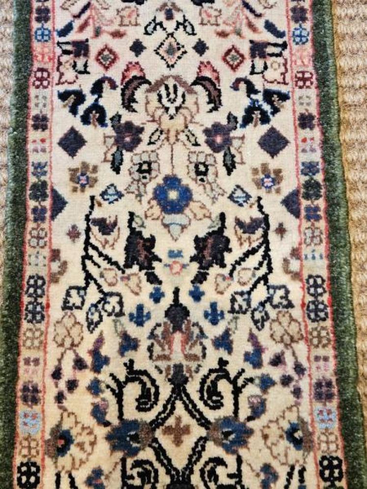 6' 7" Narrow Persian Pure Wool Runner Rug - Image 2