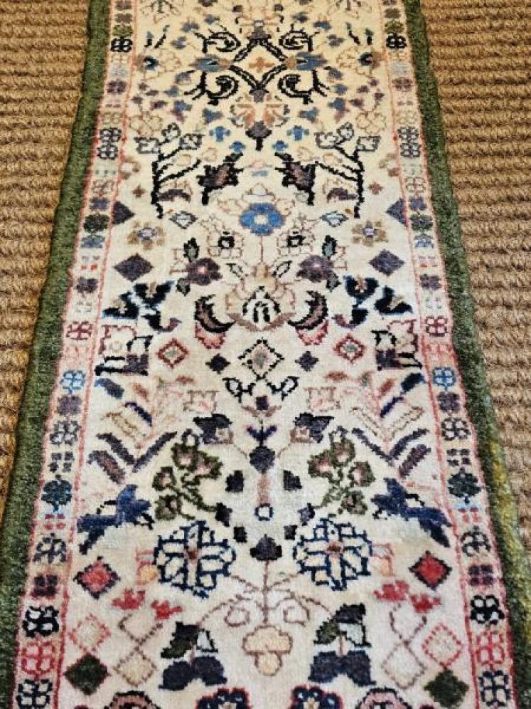 6' 7" Narrow Persian Pure Wool Runner Rug - Image 3