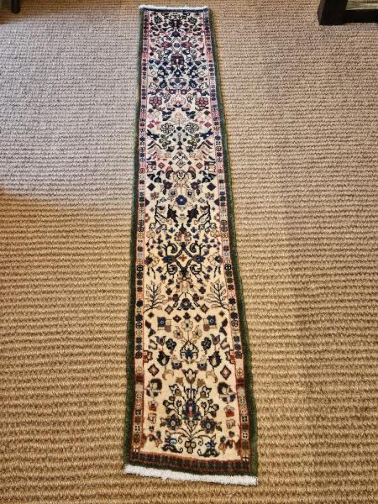 6' 7" Narrow Persian Pure Wool Runner Rug - Image 6