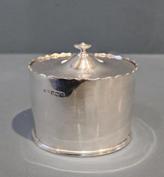 George VI Silver Oval Tea Caddy