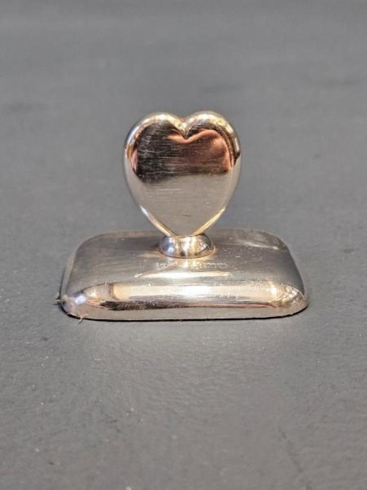 Silver Heart Shaped Paperweight - Image 1