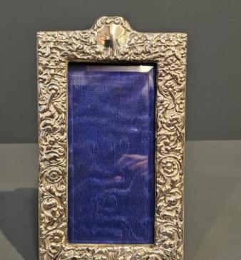 Victorian Embossed Silver Portrait Photo Frame