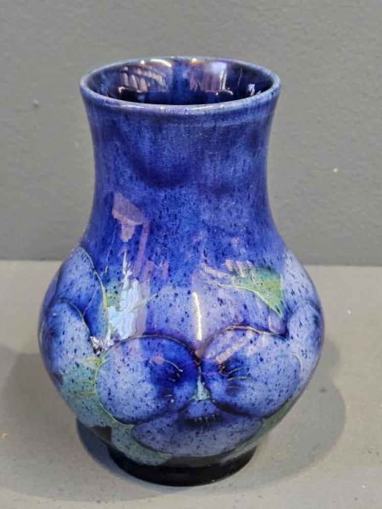 Rare Moorcroft Blue Speckled Ground Pansy Vase - Image 1