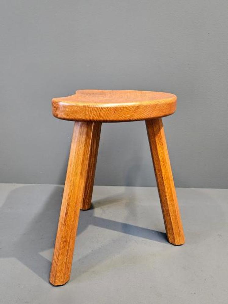 Thompsons of Kilburn Mouseman Adzed Oak Stool - Image 5