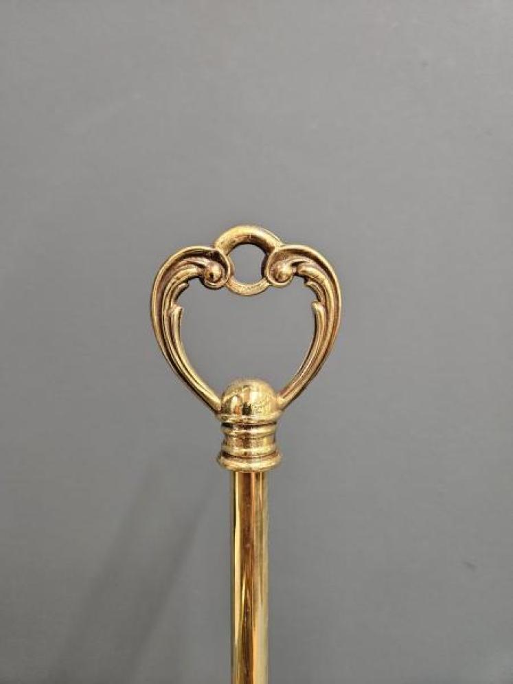 Edwardian Brass Table Lamp and Shade - Image 3