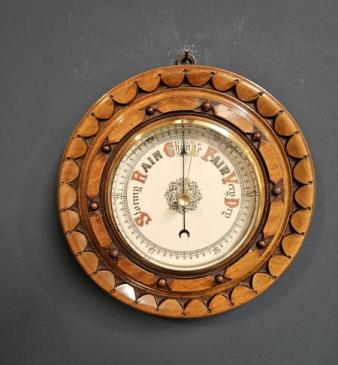 Superior Quality Victorian Walnut Aneroid Barometer