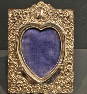Victorian Silver Heart Shaped Photo Frame