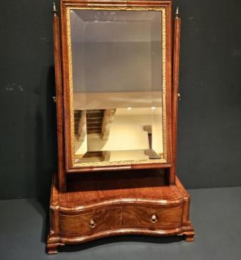 George III Serpentine Front Walnut Toilet Mirror
