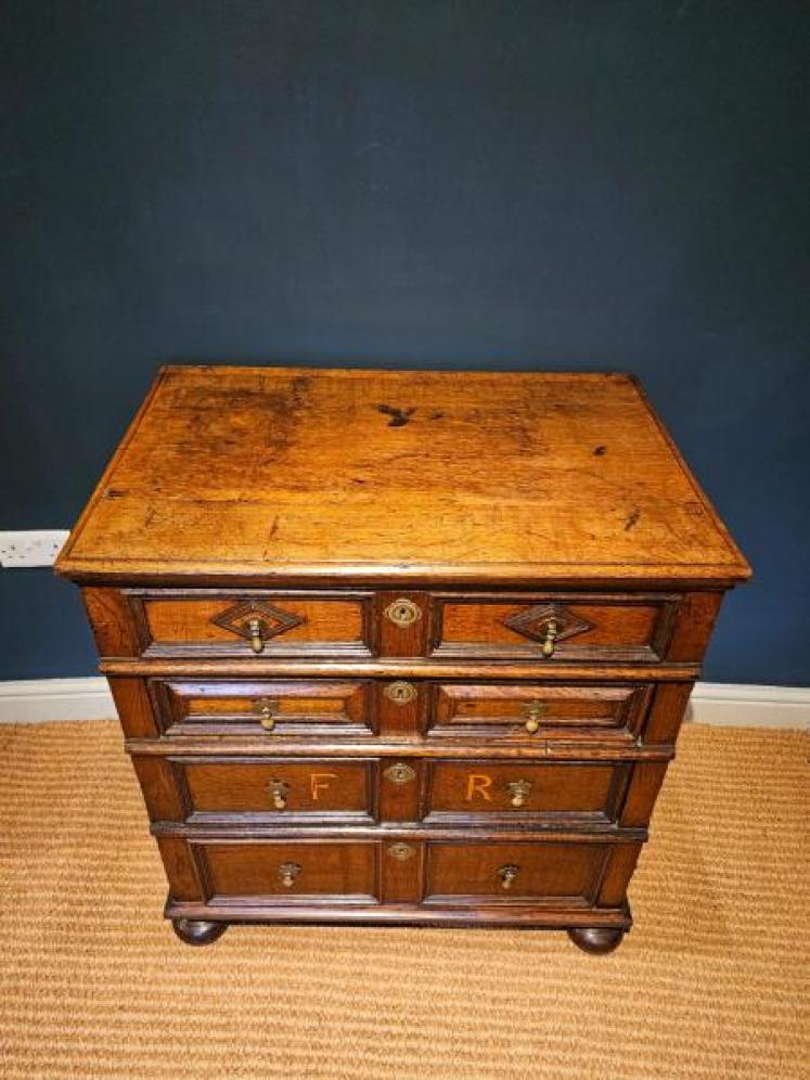 Small William & Mary Period Oak Chest RESERVED - Image 7