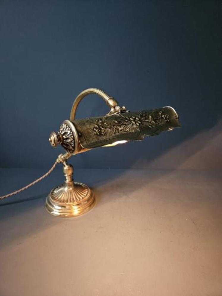 Edwardian Brass Desk Lamp - Image 7