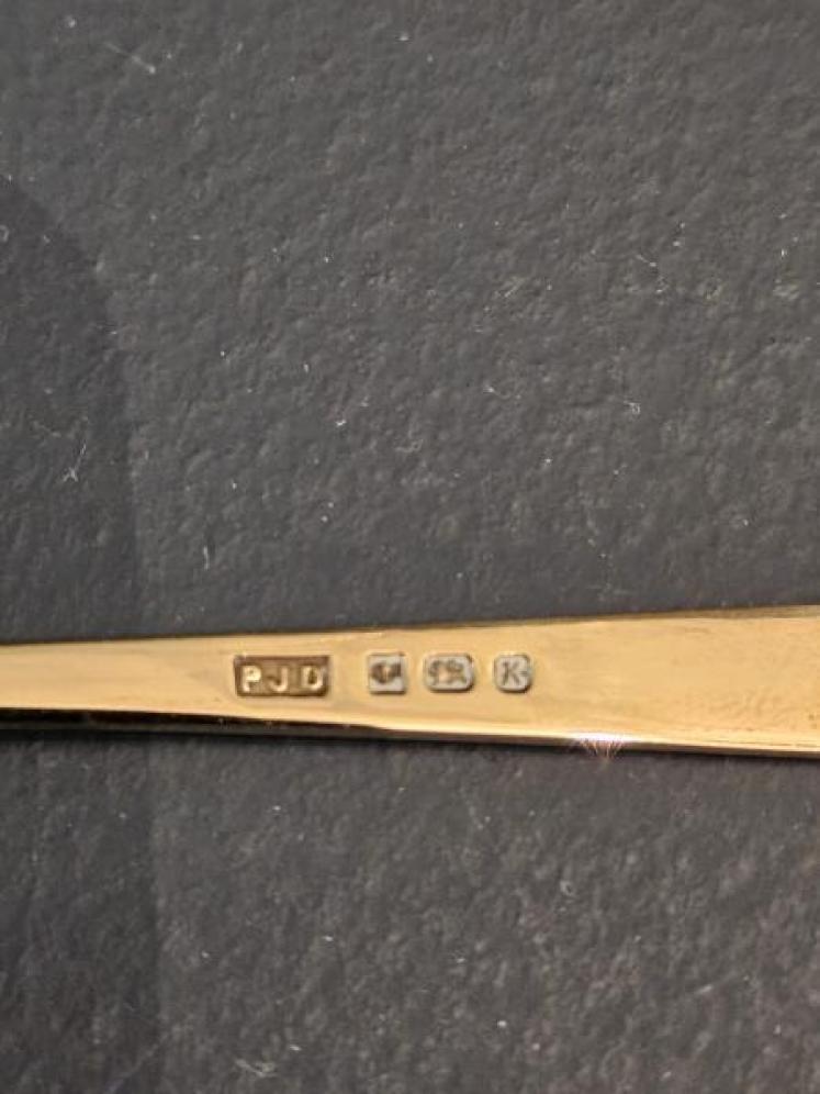 Set of Six Silver Gilt Enamel Game Bird Coffee Spoons - Image 6