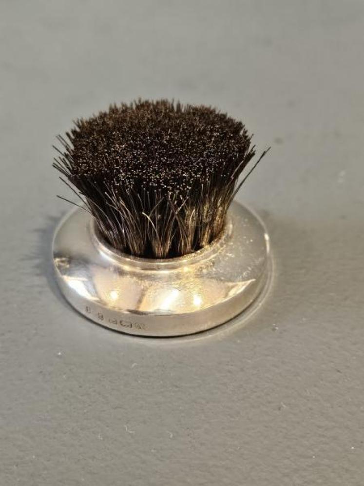 Silver 3 Piece Ink Well Nib Brush and Stamp Moistener Set - Image 3