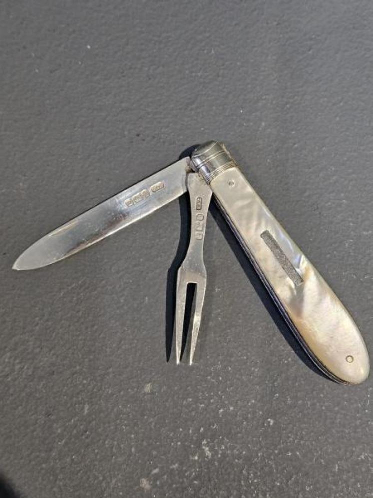 Edwardian Silver Pen Knife and Fork combination - Image 1