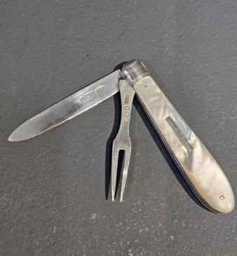Edwardian Silver Pen Knife and Fork combination