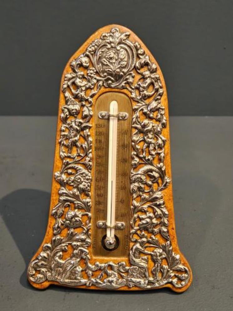Victorian William Comyns Silver Desk Top Thermometer - Image 1