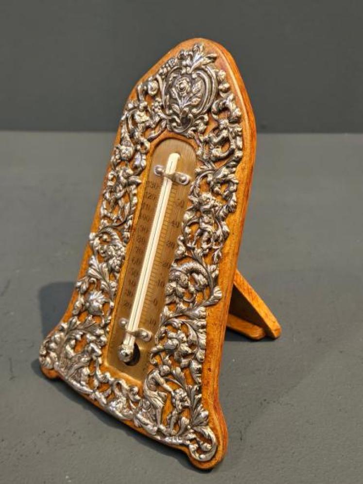 Victorian William Comyns Silver Desk Top Thermometer - Image 5