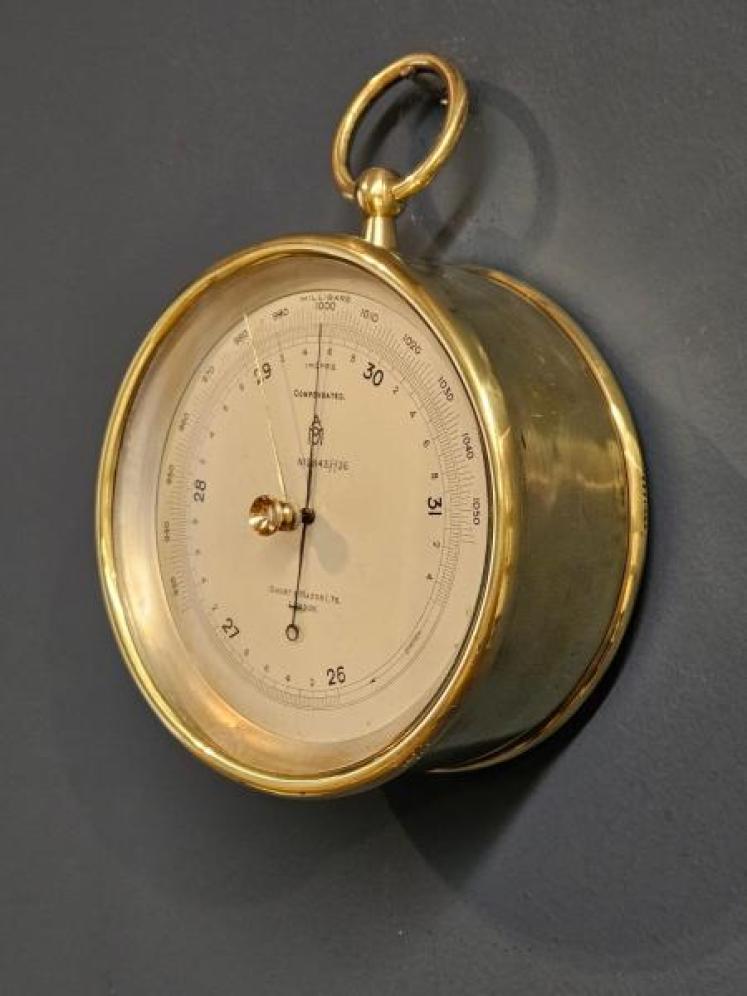 Edwardian Short & Mason Military Marine Barometer - Image 4