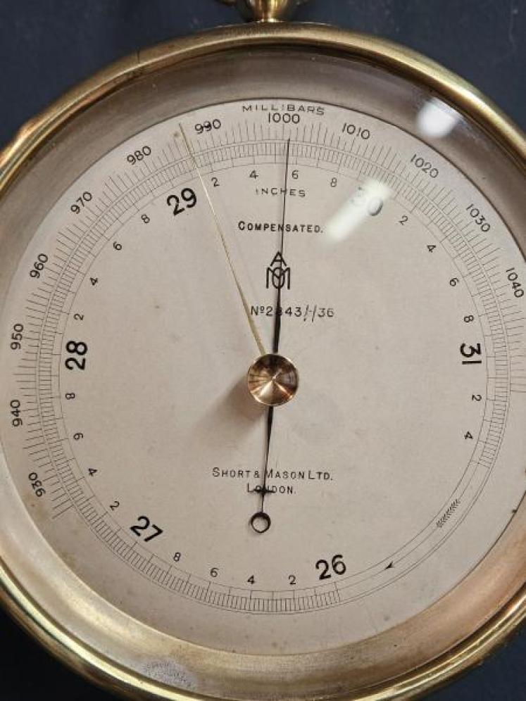 Edwardian Short & Mason Military Marine Barometer - Image 5