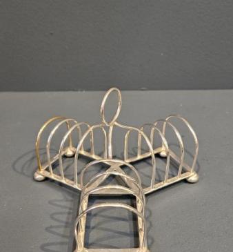 Unusual Three Branch Silver Toast Rack