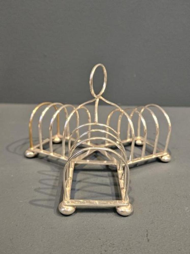 Unusual Three Branch Silver Toast Rack - Image 2