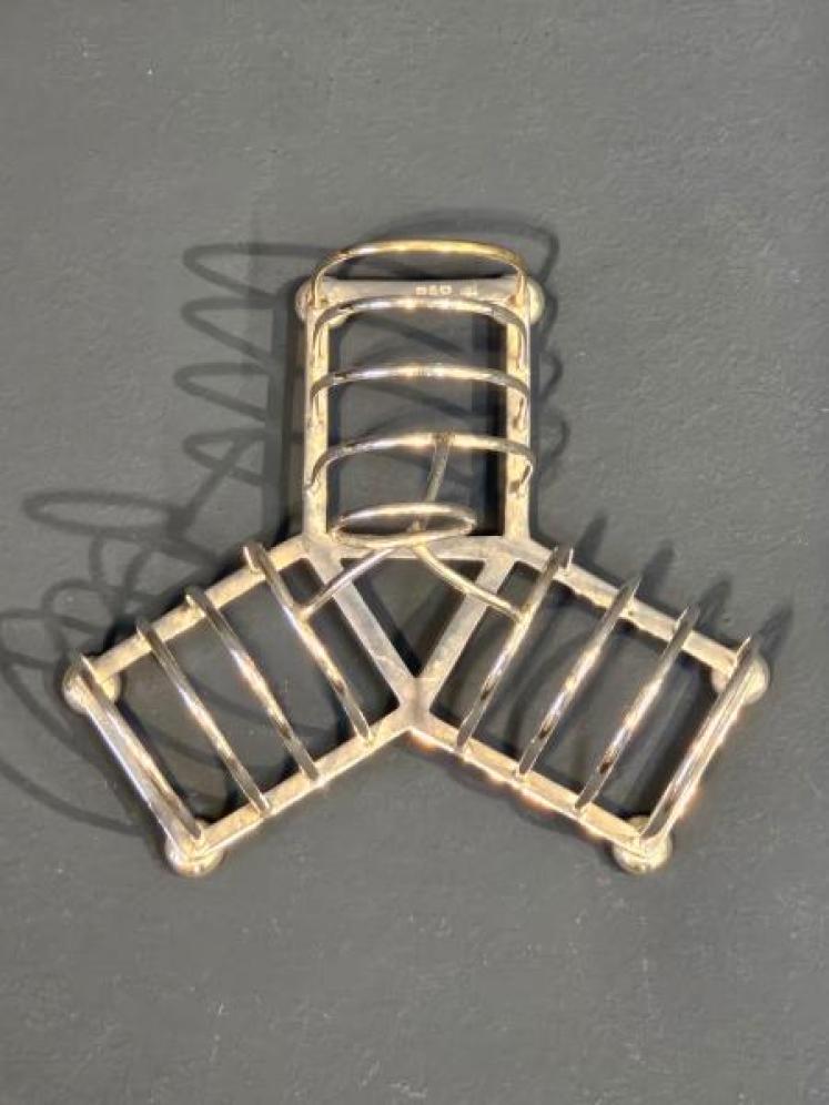 Unusual Three Branch Silver Toast Rack - Image 4