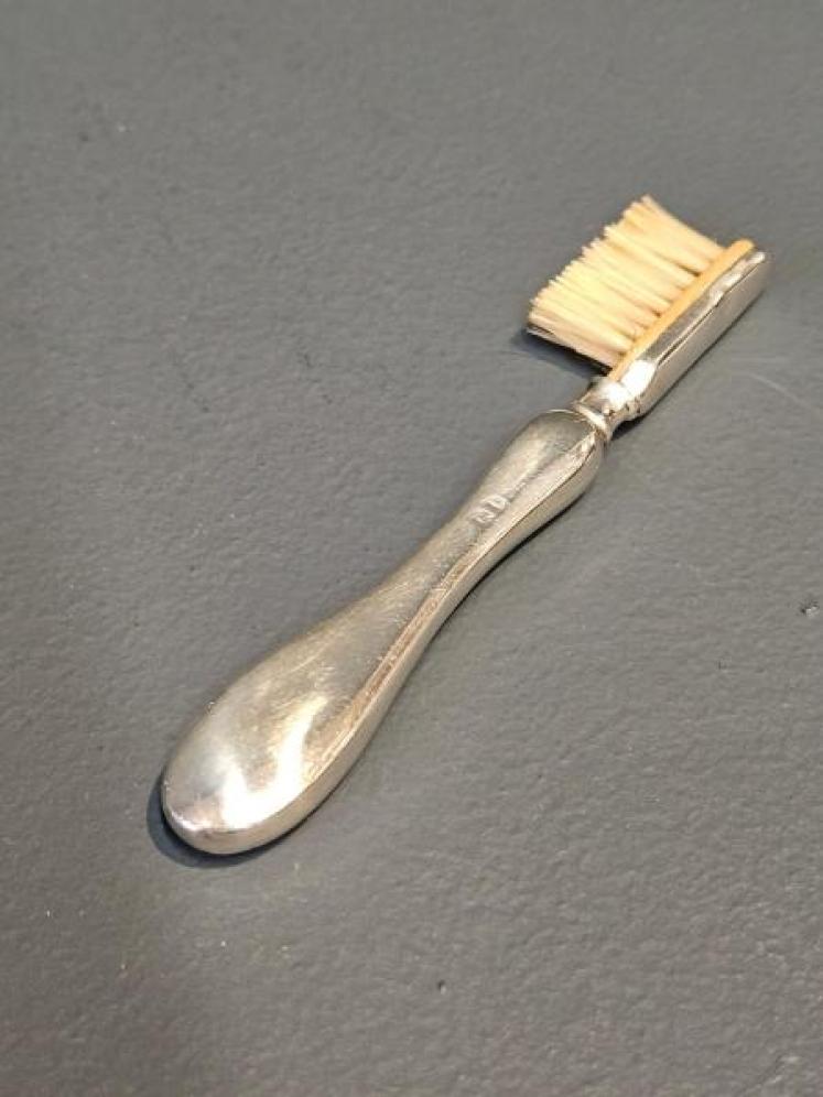 Edwardian Silver Moustache Brush - Image 1