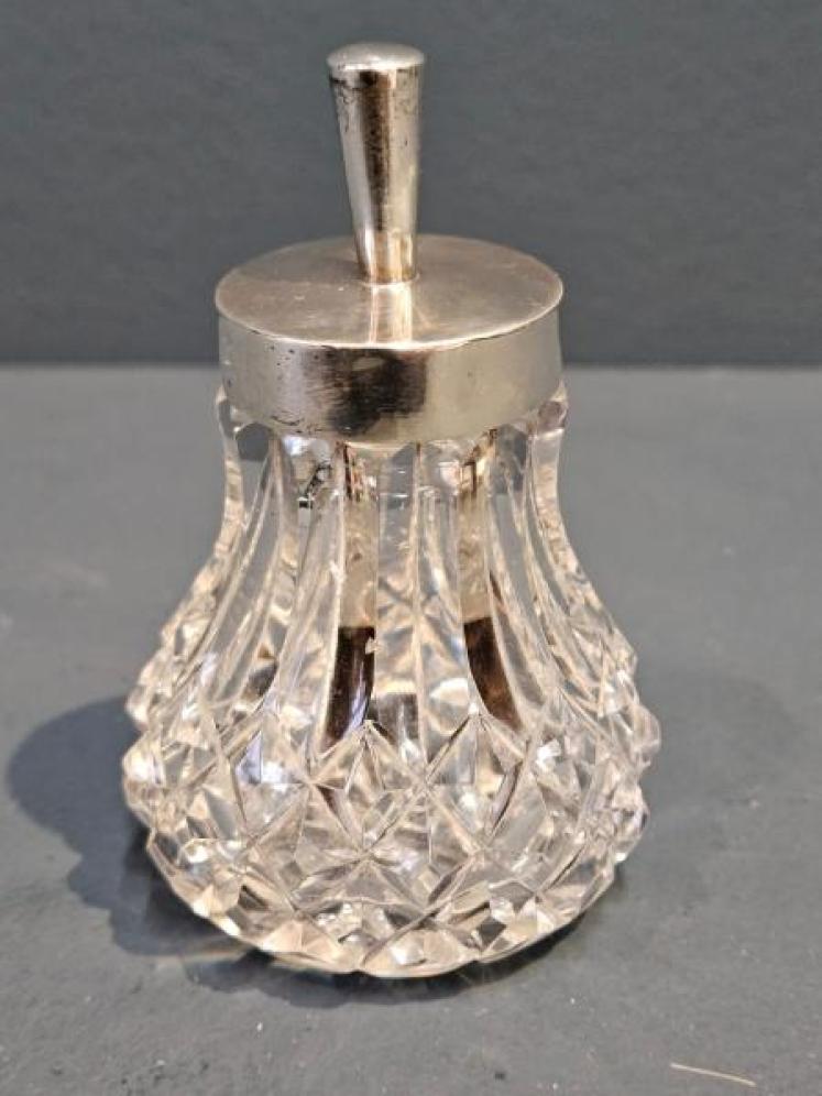 Victorian Silver Topped Cut Crystal Glue Pot - Image 3