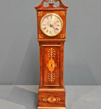 Late Victorian Inlaid Mahogany Miniature Longcase Clock