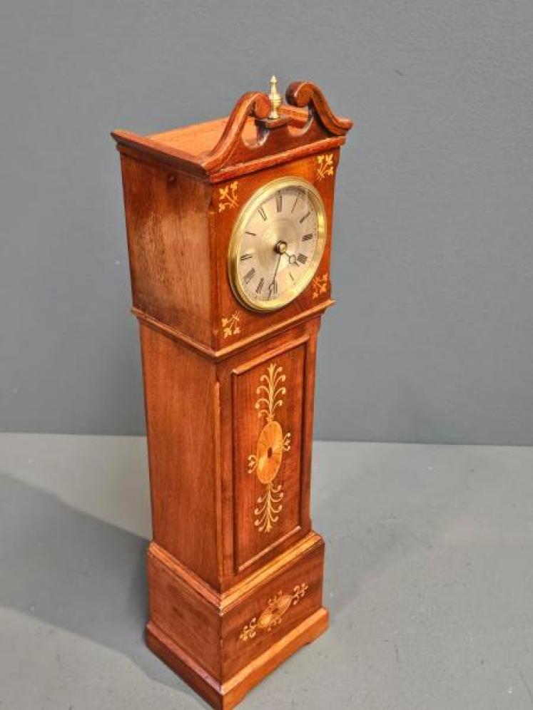 Late Victorian Inlaid Mahogany Miniature Longcase Clock - Image 7