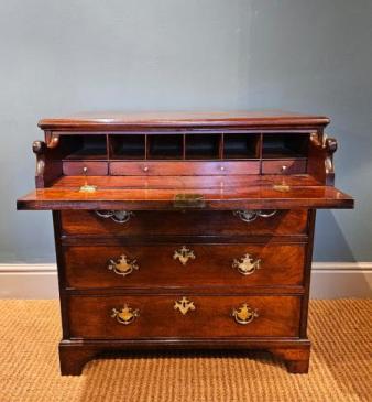 Superb Small Proportion George III Mahogany Secretaire Chest