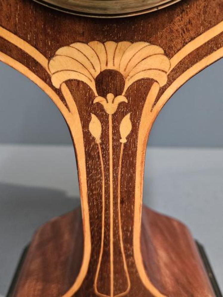 Slim Edwardian Inlaid Mahogany Mantel Clock - Image 3