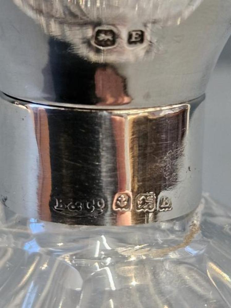 Silver and Yellow Engine Turned Enamel Topped Scent Bottle - Image 5
