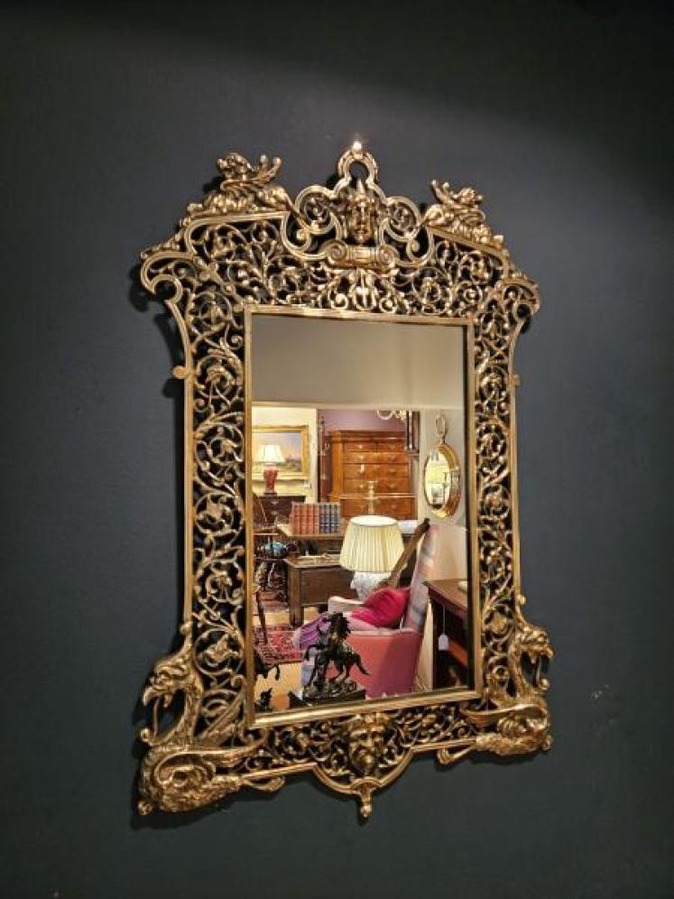Superb Victorian Brass Framed Mirror - Image 7