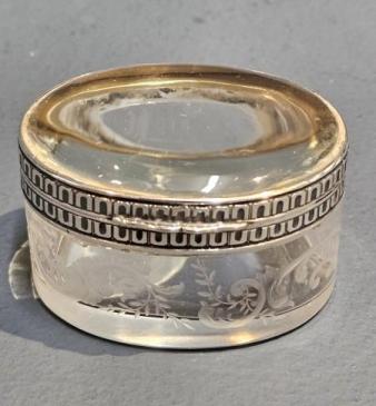 Victorian Silver and Crystal Magnifying Ring Box