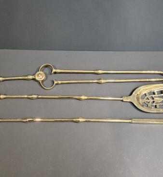 Set of Fine Irish George III Brass Fire Irons