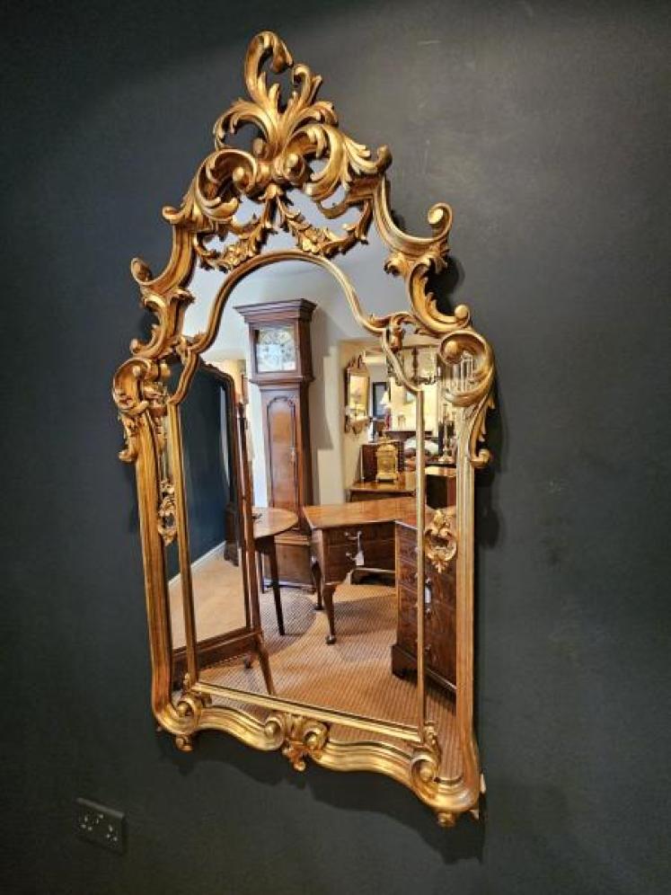 Large 1920's Timber Gilt Florentine Mirror - Image 2